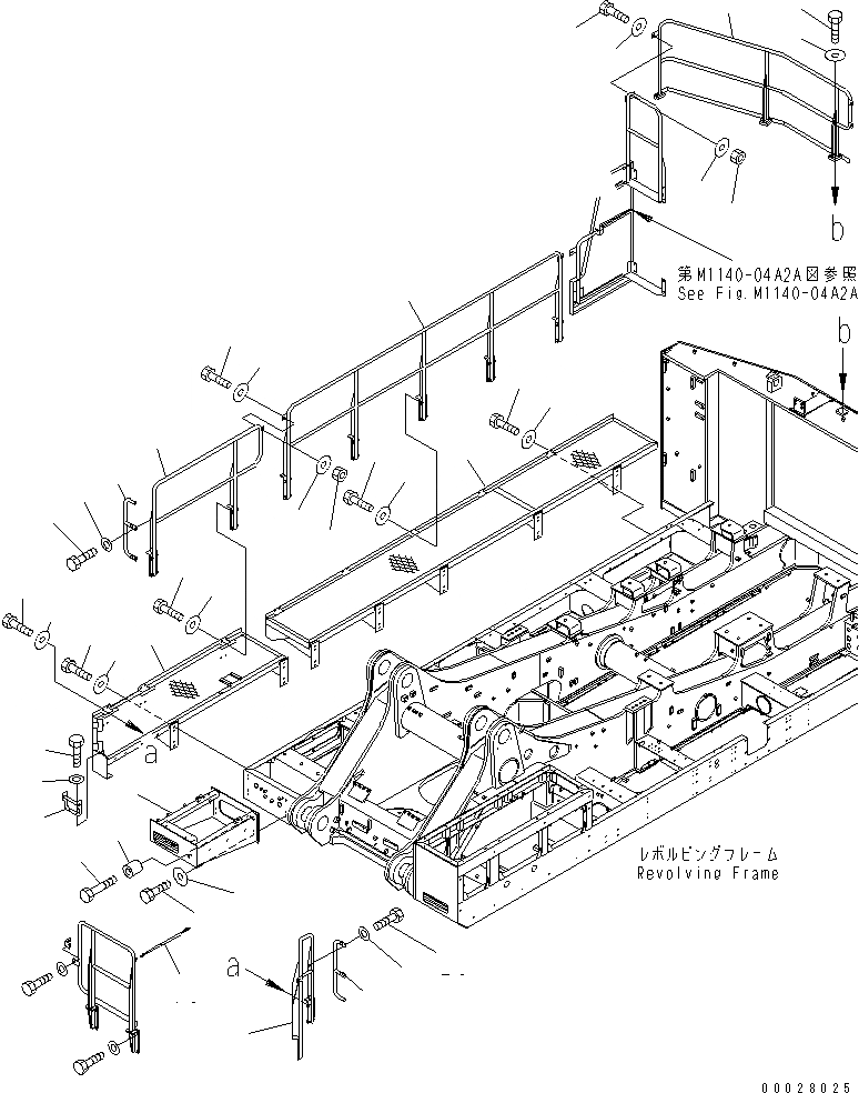 Схема запчастей Komatsu PC1800-6 - ПРАВ. КРЫШКА(БОКОВ. СТУПЕНЬКА) (ПЕРЕДН.) (ДЛЯ США)(№-) ЧАСТИ КОРПУСА