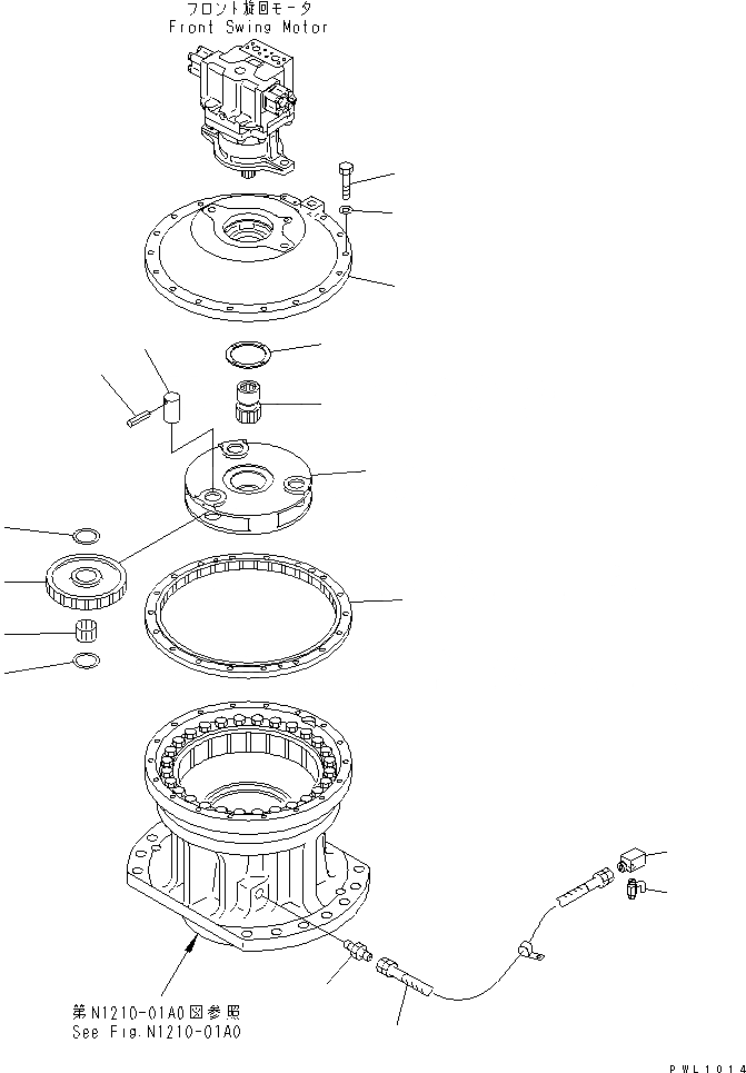Схема запчастей Komatsu PC1800-6 - МЕХАНИЗМ ПОВОРОТА (ПЕРЕДН.) (1 НЕСУЩИЙ ЭЛЕМЕНТ И ДРЕНАЖН.)(№-8) ПОВОРОТН. КРУГ И КОМПОНЕНТЫ