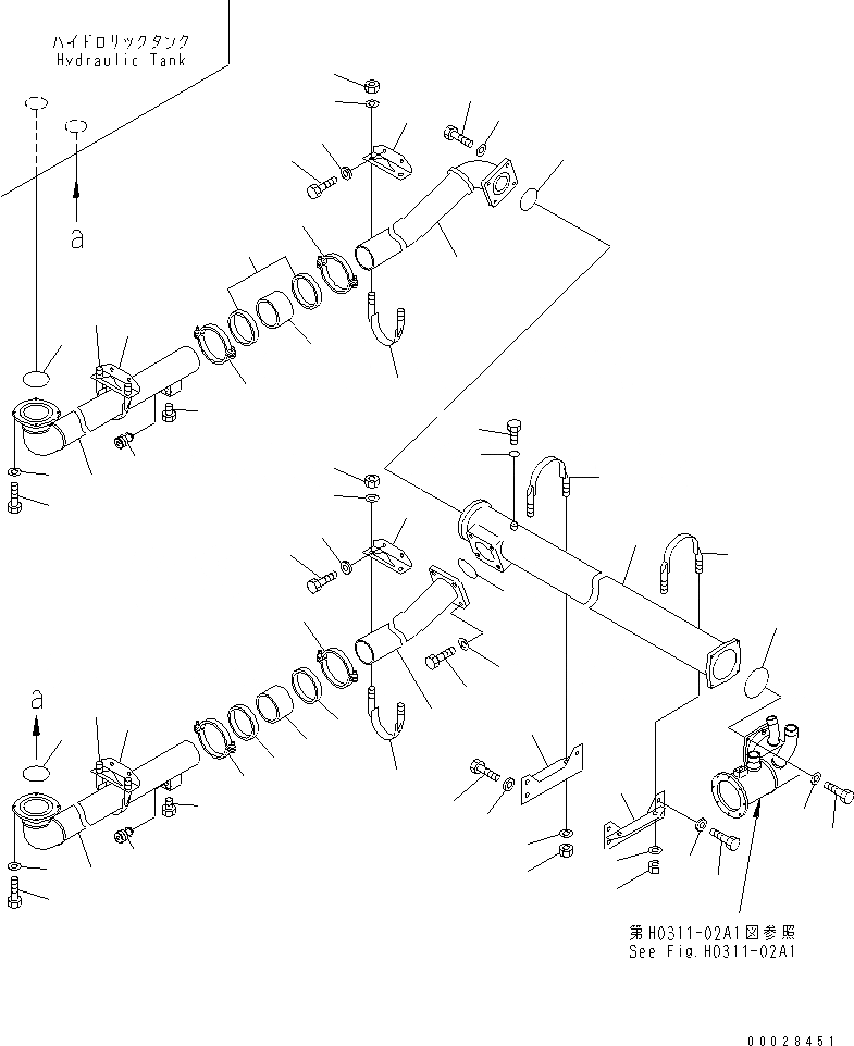 Схема запчастей Komatsu PC1800-6 - ВСАСЫВАЮЩАЯ ЛИНИЯ(ИЗ БАКА В НАСОС)(№-) ГИДРАВЛИКА