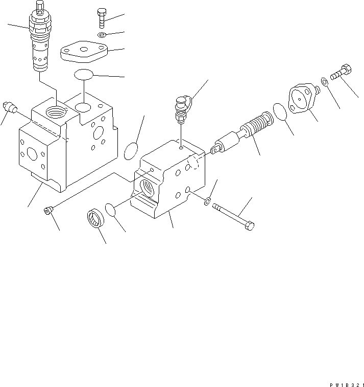 Схема запчастей Komatsu PC1800-6 - БЕЗОПАСН. СТОПОРН. КЛАПАН(№-) ГИДРАВЛИКА