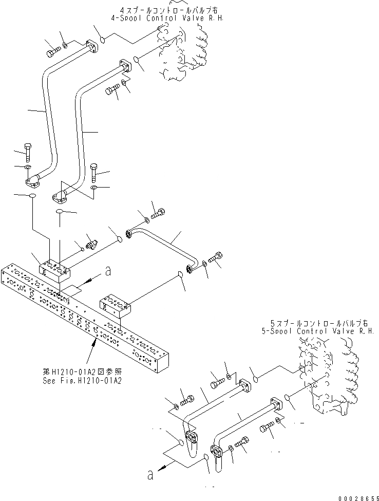 Схема запчастей Komatsu PC1800-6 - РУКОЯТЬ ЛИНИИ (ЦИЛИНДР РУКОЯТИТРУБЫ¤ ПРАВ.)(№-) ГИДРАВЛИКА