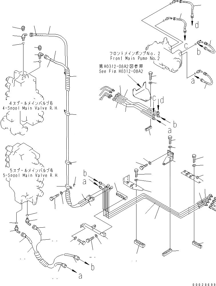 Схема запчастей Komatsu PC1800-6 - OLSS ТРУБЫ (/)(№-) ГИДРАВЛИКА