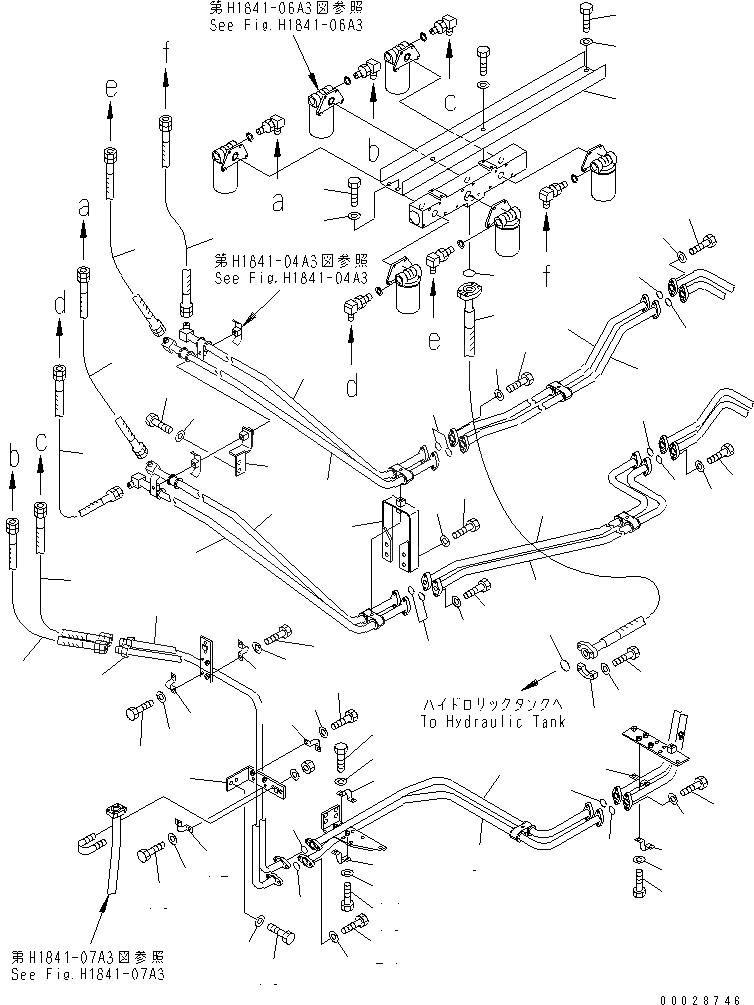 Схема запчастей Komatsu PC1800-6 - ВОЗВРАТ. ТРУБЫ (БЛОК - ФИЛЬТР.) (/)(№-) ГИДРАВЛИКА