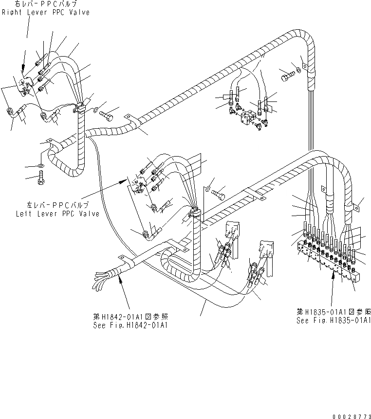 Схема запчастей Komatsu PC1800-6 - КОРПУС TO/FROM КОНТРОЛЬНЫЙ КЛАПАНТРУБЫ(№-) ГИДРАВЛИКА
