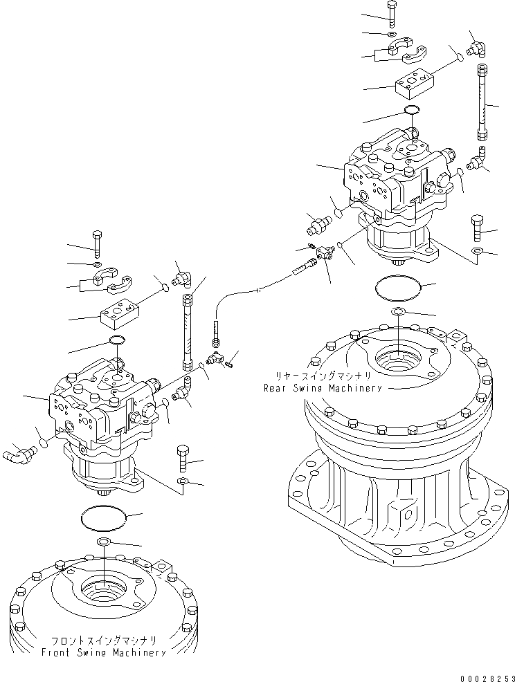 Схема запчастей Komatsu PC1800-6 - МОТОР ПОВОРОТА(№-) ПОВОРОТН. КРУГ И КОМПОНЕНТЫ