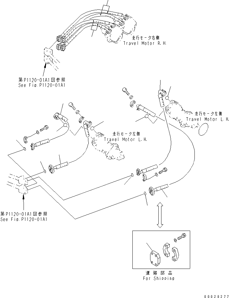 Схема запчастей Komatsu PC1800-6 - ГИДРОЛИНИЯ ХОДА(/)(№-) НИЖНЯЯ ГИДРОЛИНИЯ И ЛИНИЯ ХОДА