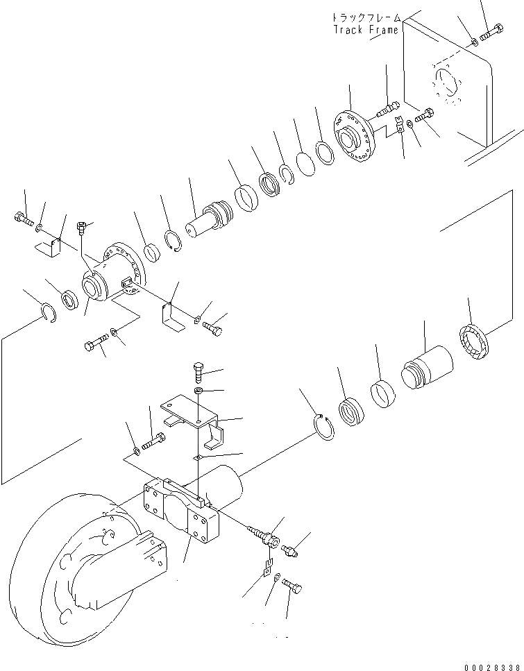Схема запчастей Komatsu PC1800-6 - ОПОРНЫЙ ЭЛЕМЕНТ ЛЕНИВЦА (ПРАВ.)(№-) ХОДОВАЯ