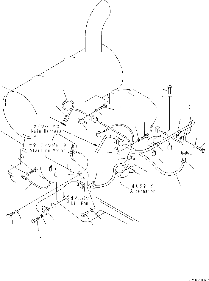 Схема запчастей Komatsu PC180LC-6K - ЭЛЕКТРОПРОВОДКА (Э/ПРОВОДКА ДВИГАТЕЛЯ) КОМПОНЕНТЫ ДВИГАТЕЛЯ