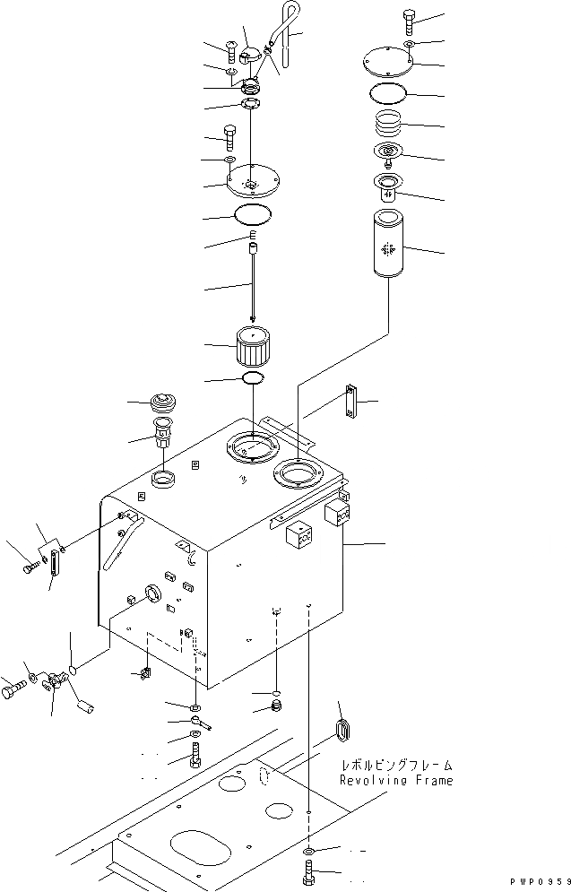 Схема запчастей Komatsu PC180LC-6K - ДВОЙН. БАК (ТОПЛИВН. И ГИДРАВЛ МАСЛ.)(№K-) ТОПЛИВН. БАК. AND КОМПОНЕНТЫ