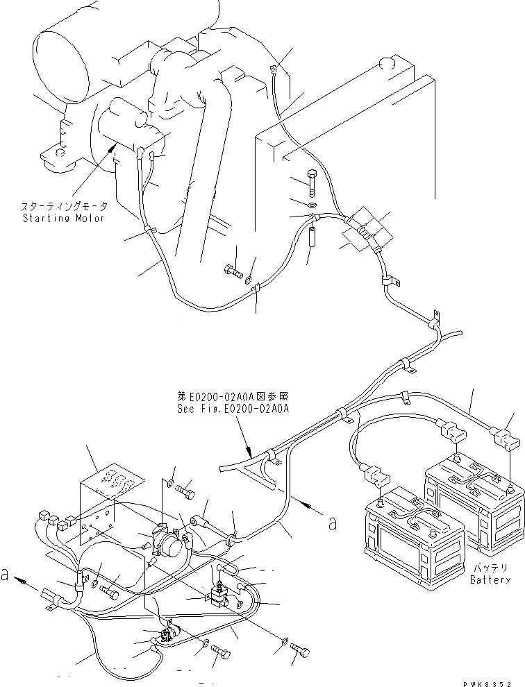 Схема запчастей Komatsu PC180LC-6K - ЭЛЕКТРОПРОВОДКА (/) (ПРОВОДКА СТАРТЕРА)(№K-) ЭЛЕКТРИКА