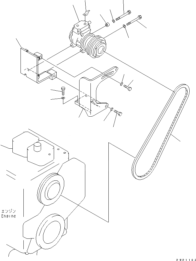 Схема запчастей Komatsu PC180LC-6K - КОНДИЦ. ВОЗДУХА (КОМПРЕССОР)(№K-) КАБИНА ОПЕРАТОРА И СИСТЕМА УПРАВЛЕНИЯ