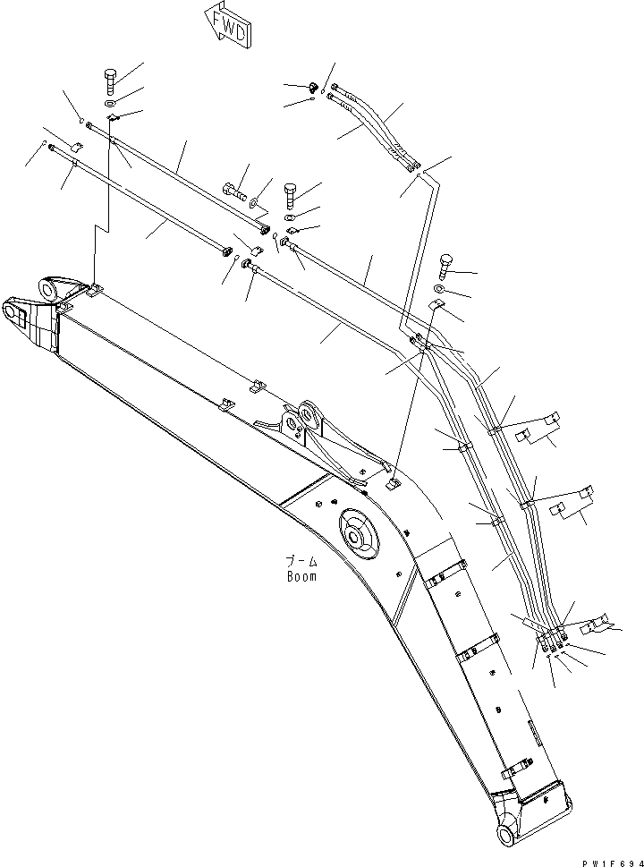 Схема запчастей Komatsu PC180LC-7K - СТРЕЛА (ЦИЛИНДР РУКОЯТИ И ЦИЛИНДР КОВША) РАБОЧЕЕ ОБОРУДОВАНИЕ