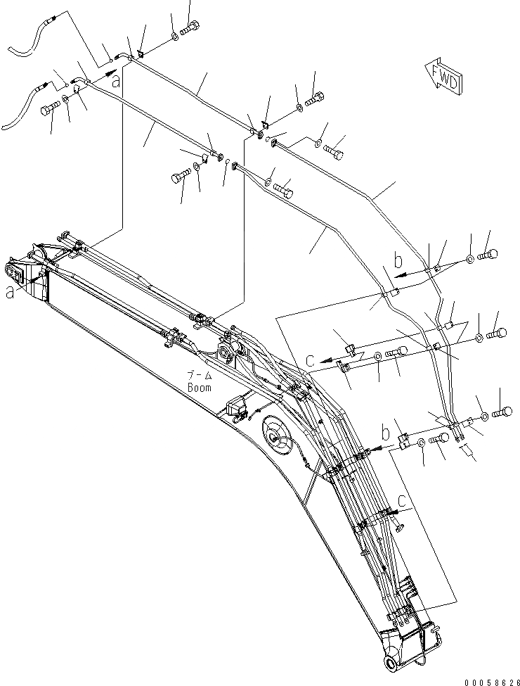 Схема запчастей Komatsu PC180LC-7-E0 - СТРЕЛА (ДОПОЛН. ЛИНИЯ) ( НАВЕСН. ОБОРУД) (/) РАБОЧЕЕ ОБОРУДОВАНИЕ