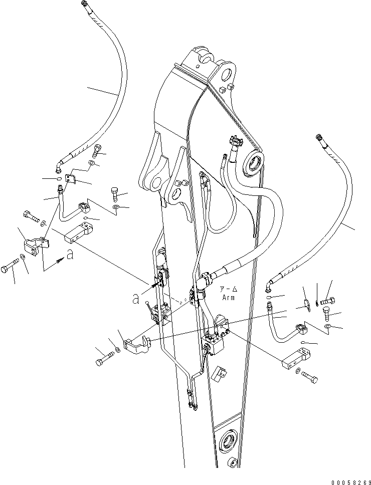 Схема запчастей Komatsu PC180LC-7-E0 - РУКОЯТЬ (.M) (ДОПОЛН. ГИДРОЛИНИЯ) (/) (ДЛЯ АКТУАТОР) РАБОЧЕЕ ОБОРУДОВАНИЕ