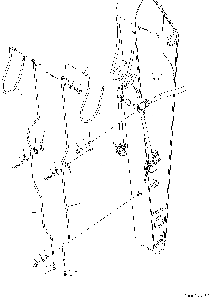 Схема запчастей Komatsu PC180LC-7-E0 - РУКОЯТЬ (.M) (БЫСТРОСЪЕМН. МЕХ-М ЛИНИЯ) РАБОЧЕЕ ОБОРУДОВАНИЕ