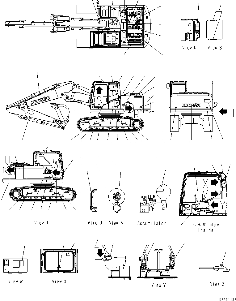 Схема запчастей Komatsu PC180LC-7-E0 - ТАБЛИЧКИ (ДЛЯ 2-СЕКЦИОНН. СТРЕЛЫ) (PC8LC) МАРКИРОВКА