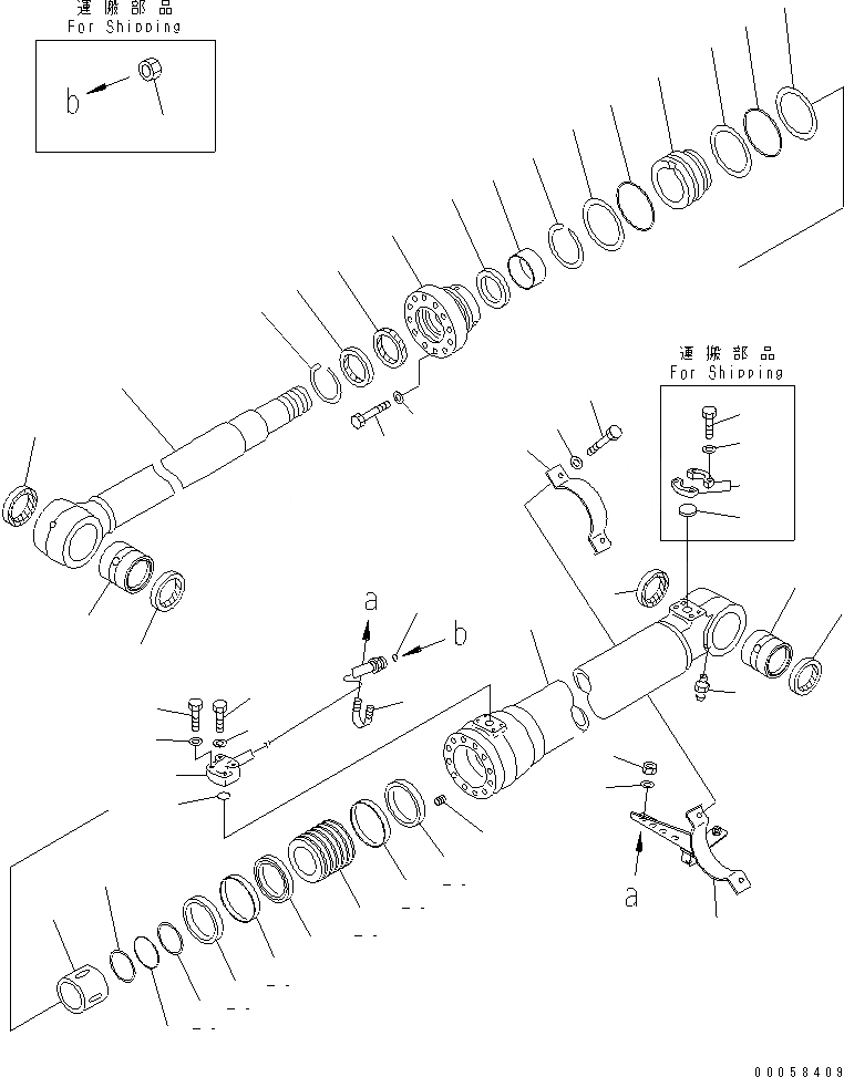 Схема запчастей Komatsu PC180LC-7-E0 - ЦИЛИНДР СТРЕЛЫ(С РУКОЯТЬ CRANE) ОСНОВН. КОМПОНЕНТЫ И РЕМКОМПЛЕКТЫ