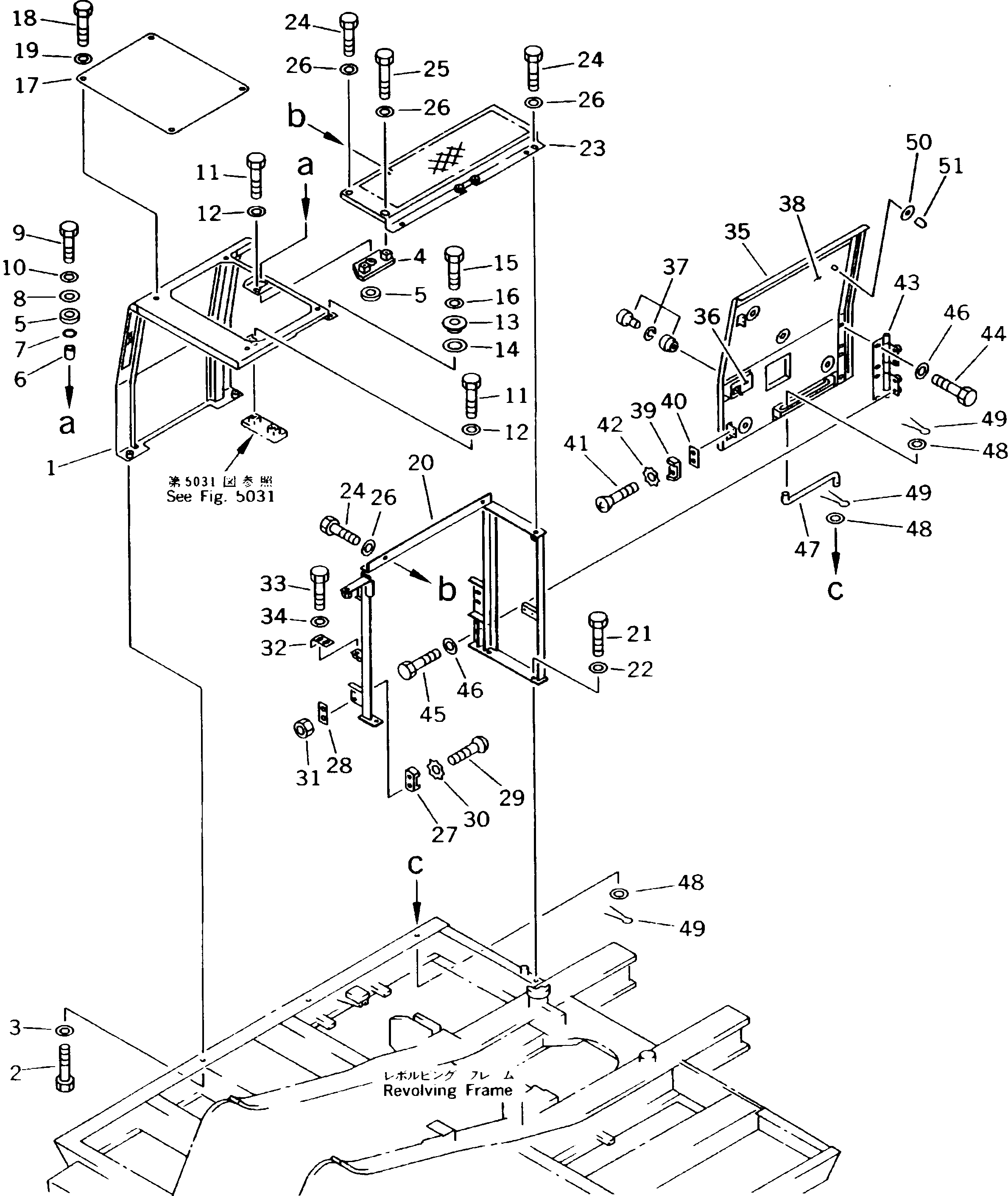 Схема запчастей Komatsu PC180LC-5K - ПРАВ. COVER ЧАСТИ КОРПУСА
