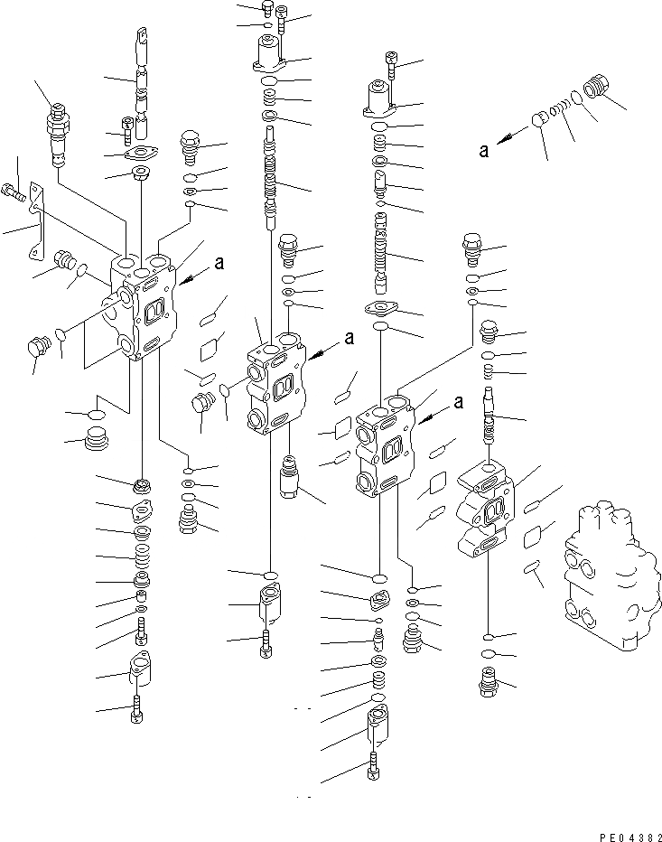 Схема запчастей Komatsu PC180LC-5K - ГИДРАВЛ УПРАВЛЯЮЩ. КЛАПАН¤ ЛЕВ. (/) УПРАВЛ-Е РАБОЧИМ ОБОРУДОВАНИЕМ