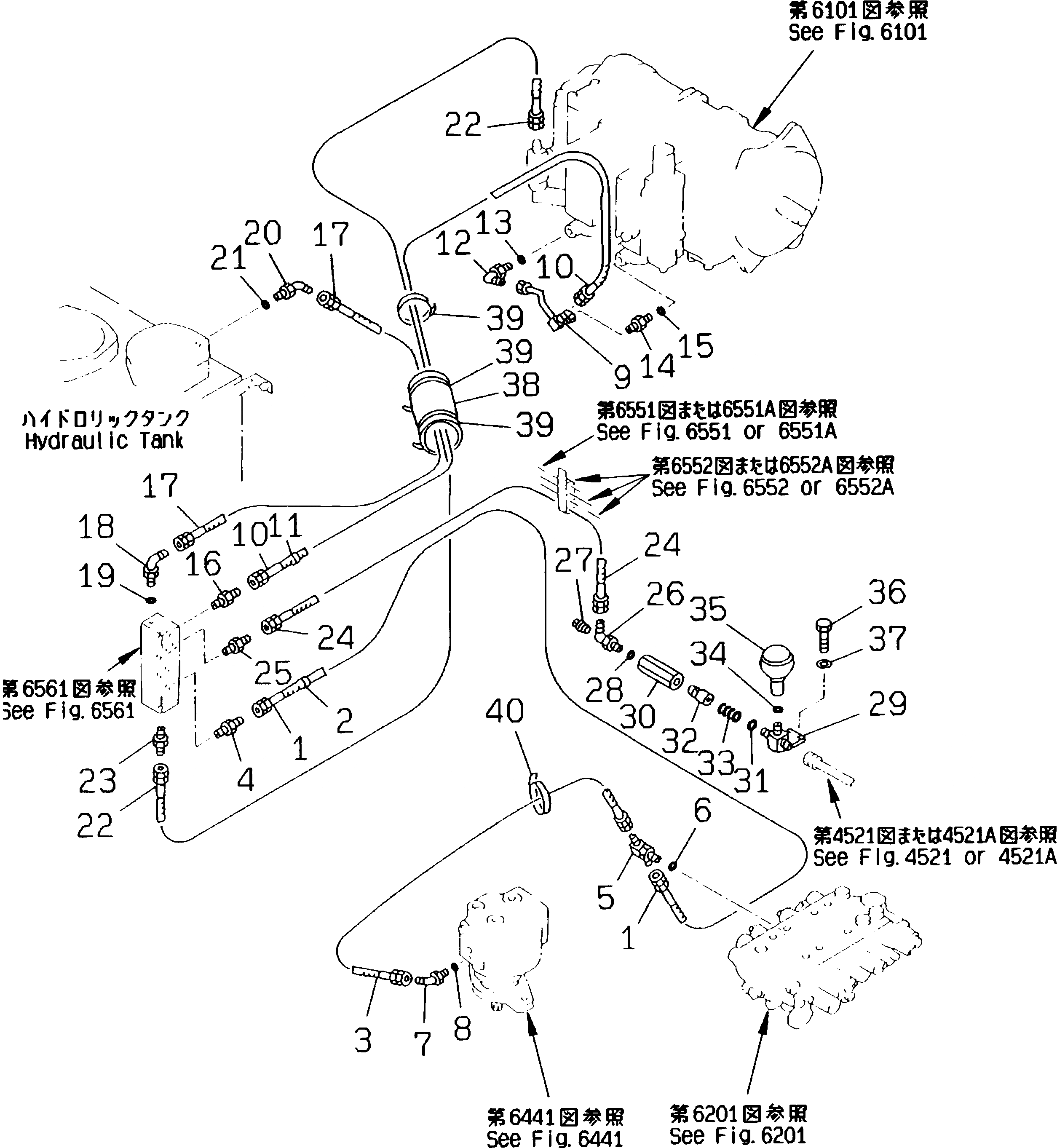 Схема запчастей Komatsu PC180LC-5K - ГИДРОЛИНИЯ (ГЛАВН. ТРУБЫ /) УПРАВЛ-Е РАБОЧИМ ОБОРУДОВАНИЕМ