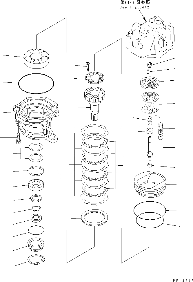 Схема запчастей Komatsu PC180LLC-5K - МОТОР ПОВОРОТА (/) УПРАВЛ-Е РАБОЧИМ ОБОРУДОВАНИЕМ
