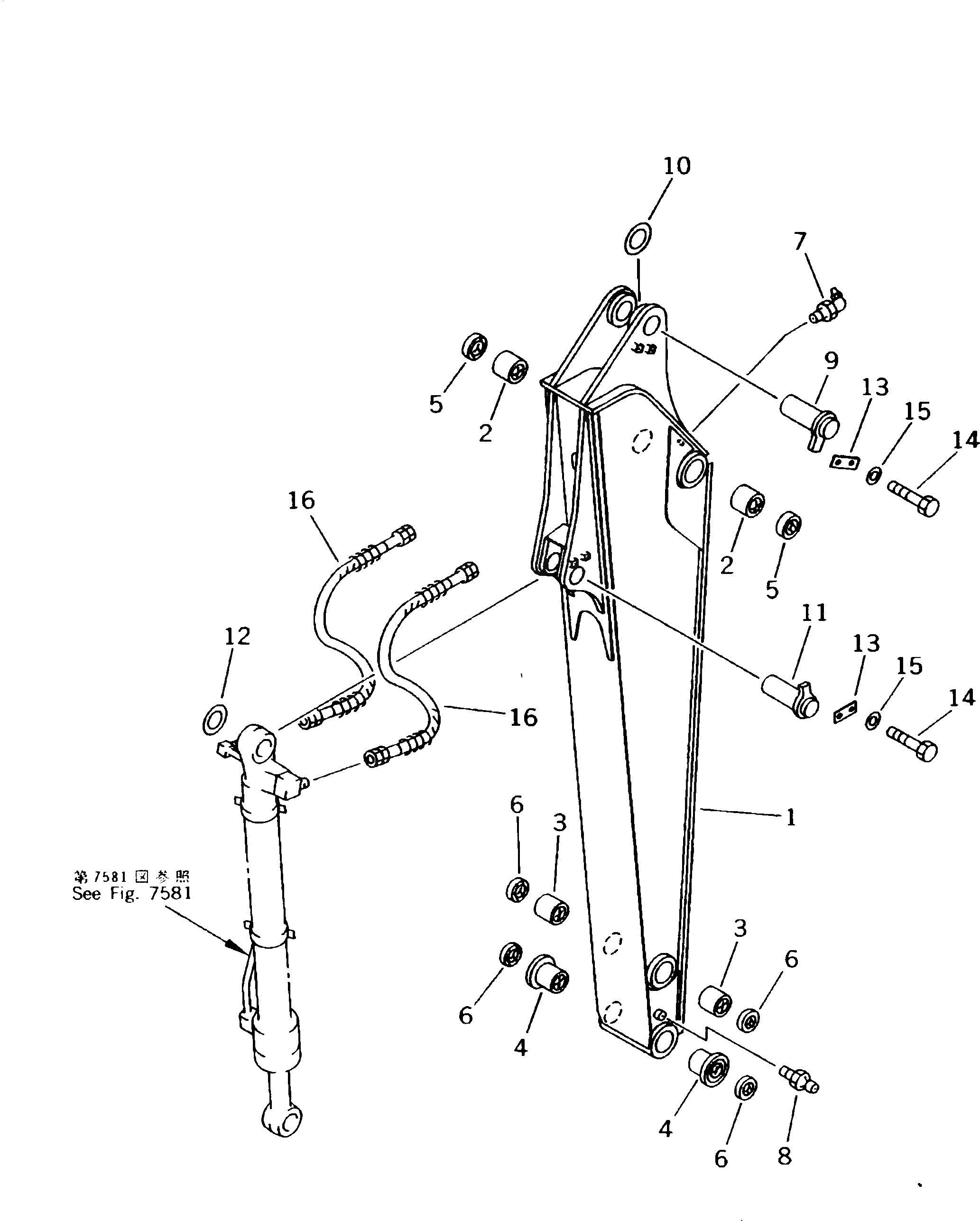 Схема запчастей Komatsu PC180LLC-5K - РУКОЯТЬ¤ .9M РАБОЧЕЕ ОБОРУДОВАНИЕ (ЭКСКАВАТ.)