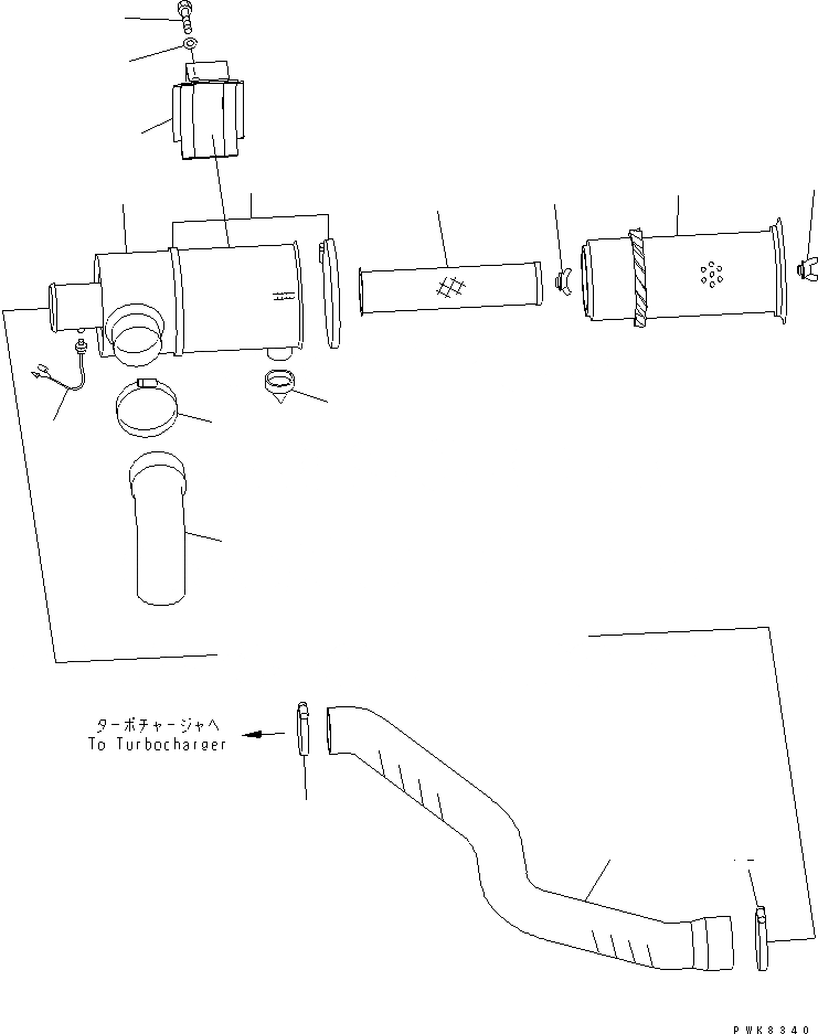 Схема запчастей Komatsu PC180NLC-6K - СОЕДИНЕНИЯ ВОЗДУХООЧИСТИТЕЛЯ(ДЛЯ ДВОЙН. ЭЛЕМЕНТА)(№K-) КОМПОНЕНТЫ ДВИГАТЕЛЯ