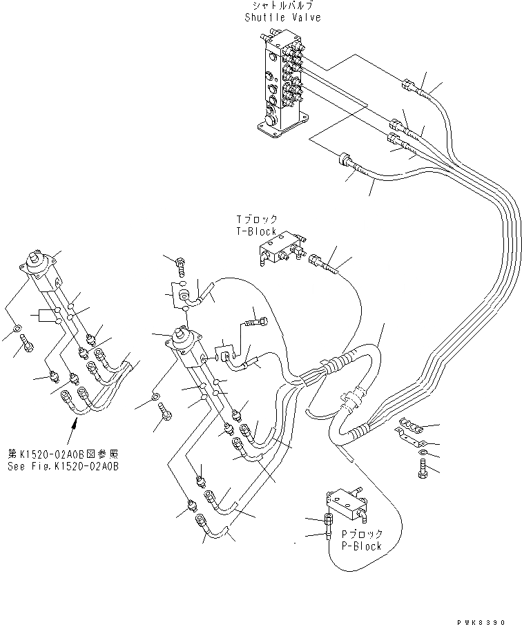 Схема запчастей Komatsu PC180NLC-6K - РАБОЧАЯ ЛИНИЯ PPC (КЛАПАН PPCAND ПАТРУБКИ ЛЕВОЙ СТОЙКИ)(№K-) КАБИНА ОПЕРАТОРА И СИСТЕМА УПРАВЛЕНИЯ