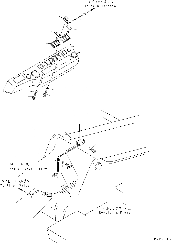 Схема запчастей Komatsu PC180NLC-6K - СИГНАЛИЗ-Я ПЕРЕГРУЗКИ(№K99-) РАЗНОЕ
