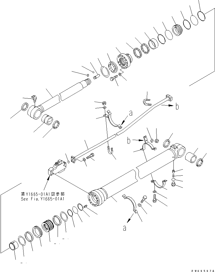 Схема запчастей Komatsu PC180NLC-6K - ЦИЛИНДР РУКОЯТИ(С КЛАПАН БЕЗОПАСНОСТИ)(№K-) ОСНОВН. КОМПОНЕНТЫ И РЕМКОМПЛЕКТЫ
