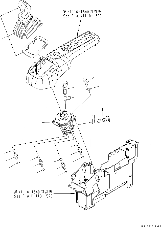 Схема запчастей Komatsu PC180NLC-7K - ОСНОВН. КОНСТРУКЦИЯ (РЫЧАГ И КЛАПАН) (ПРАВ.) КАБИНА ОПЕРАТОРА И СИСТЕМА УПРАВЛЕНИЯ