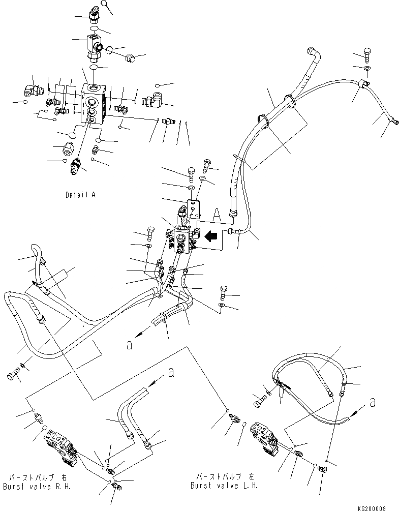 Схема запчастей Komatsu PC180NLC-7-E0 - КЛАПАН ПЕРЕГРУЗКИ СТРЕЛЫ (СТРЕЛА) (ШАССИ) (ДЛЯ 2-СЕКЦИОНН. СТРЕЛЫ) ГИДРАВЛИКА