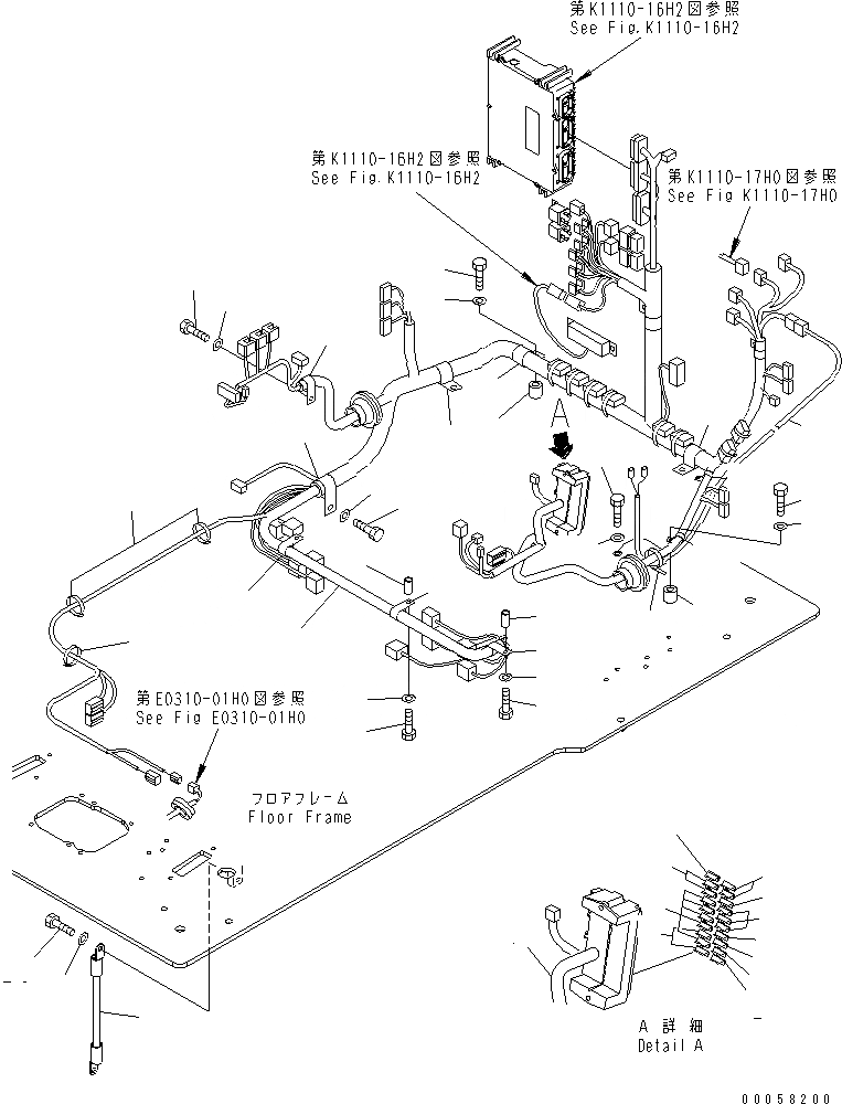 Схема запчастей Komatsu PC180NLC-7-E0 - ОСНОВН. КОНСТРУКЦИЯ (КАБИНА) (Э/ПРОВОДКА) КАБИНА ОПЕРАТОРА И СИСТЕМА УПРАВЛЕНИЯ