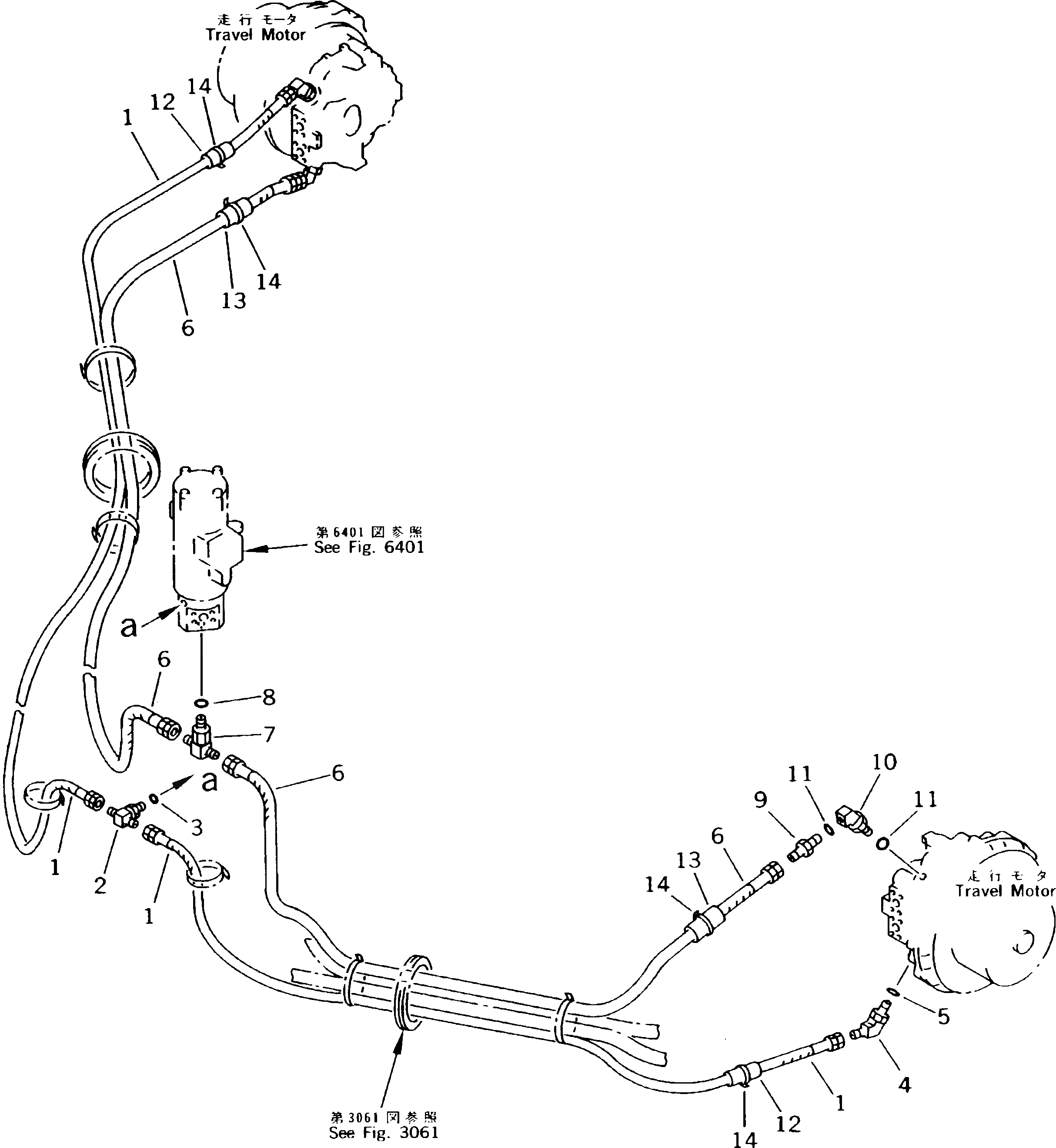 Схема запчастей Komatsu PC180NLC-5K - ГИДРОЛИНИЯ (МОТОР ХОДА ЛИНИЯ) (НИЖН. /) ХОД И ХОДОВАЯ