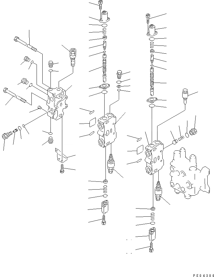 Схема запчастей Komatsu PC180NLC-5K - ГИДРАВЛ УПРАВЛЯЮЩ. КЛАПАН¤ ПРАВ. (/) УПРАВЛ-Е РАБОЧИМ ОБОРУДОВАНИЕМ