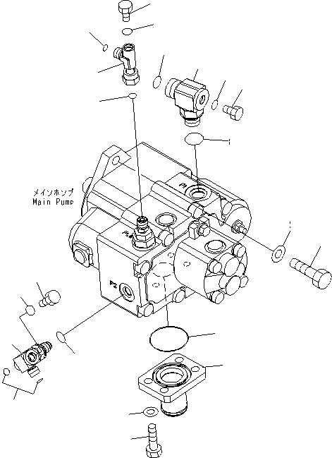 Схема запчастей Komatsu PC18MR-2 - ОСНОВН. НАСОС (КОМПОНЕНТЫ) ГИДРАВЛИКА