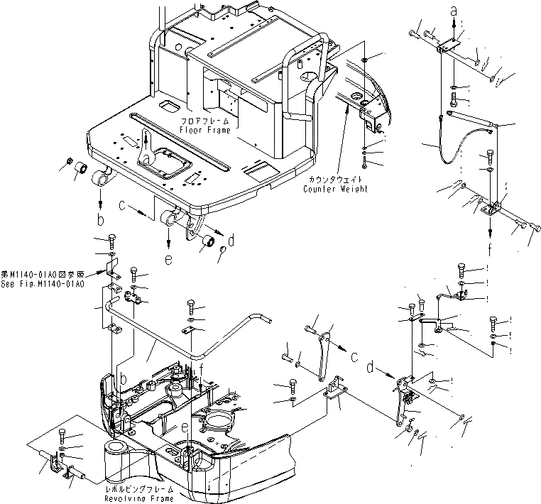 Схема запчастей Komatsu PC18MR-2 - КРЕПЛЕНИЕ ОСН. КОНСТРУКЦИИ КАБИНА ОПЕРАТОРА И СИСТЕМА УПРАВЛЕНИЯ