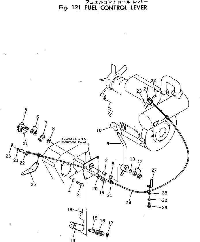 Схема запчастей Komatsu PC20-3 - РЫЧАГ УПРАВЛ-Я ПОДАЧЕЙ ТОПЛИВА КОМПОНЕНТЫ ДВИГАТЕЛЯ И ЭЛЕКТРИКА