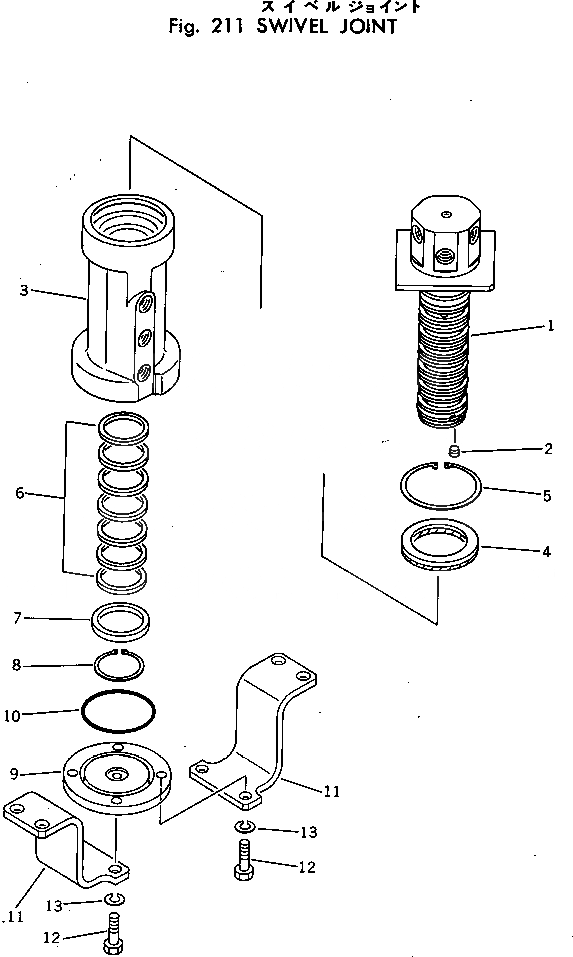 Схема запчастей Komatsu PC20-3 - ПОВОРОТНОЕ СОЕДИНЕНИЕ ХОД И КОНЕЧНАЯ ПЕРЕДАЧА