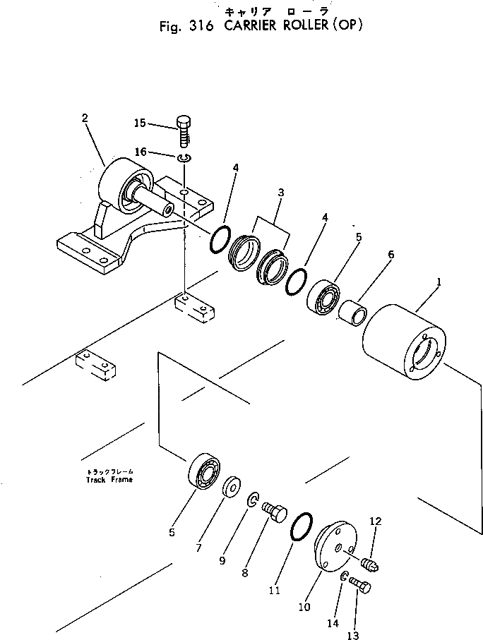 Схема запчастей Komatsu PC20-3 - ПОДДЕРЖИВАЮЩИЙ КАТОК ХОДОВАЯ