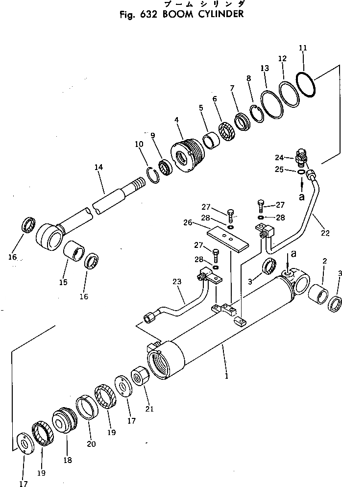 Схема запчастей Komatsu PC20-3 - ЦИЛИНДР СТРЕЛЫ ГИДРАВЛИКА