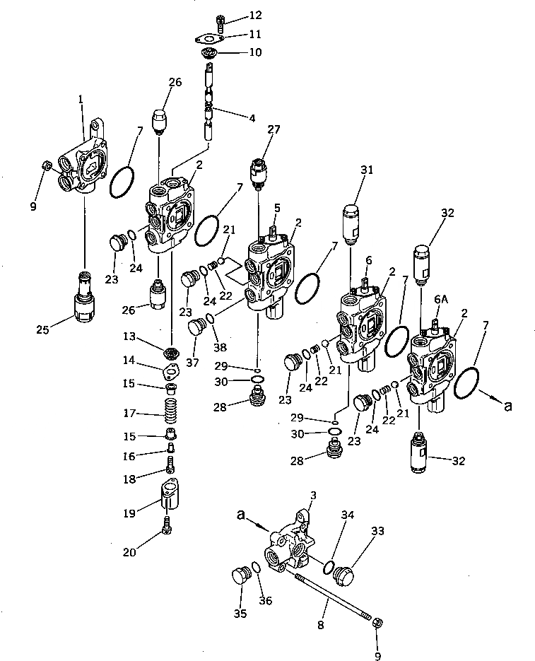 Схема запчастей Komatsu PC20-5 - 4-Х СЕКЦИОНН. КЛАПАН (/) (США СПЕЦ-Я.) МАРКИРОВКА¤ ИНСТРУМЕНТ И РЕМКОМПЛЕКТЫ