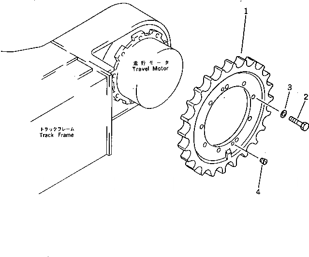 Схема запчастей Komatsu PC20-5 - ЗВЕЗДОЧКА ХОД И КОНЕЧНАЯ ПЕРЕДАЧА