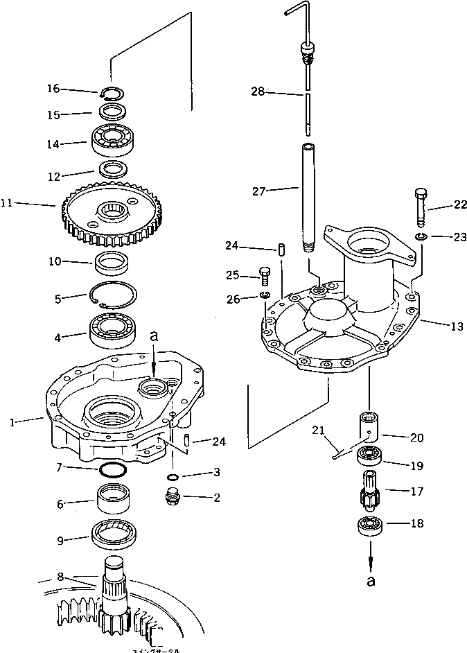 Схема запчастей Komatsu PC20-5 - МЕХАНИЗМ ПОВОРОТА ПОВОРОТН. И СИСТЕМА УПРАВЛЕНИЯ