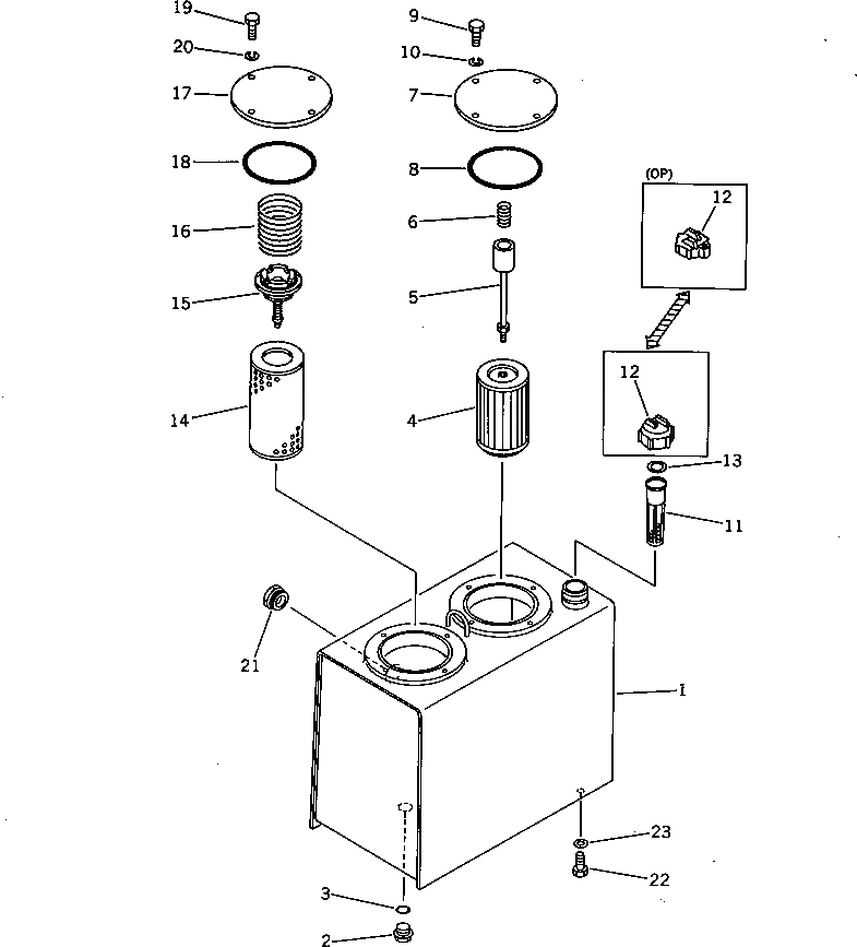 Схема запчастей Komatsu PC20-5 - ГИДР. БАК.(№8-8) УПРАВЛ-Е РАБОЧИМ ОБОРУДОВАНИЕМ