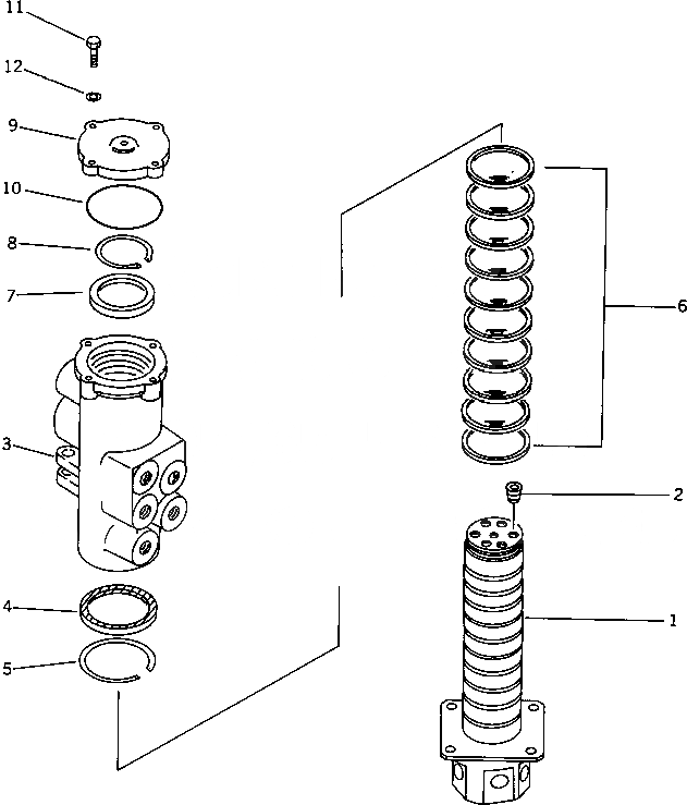 Схема запчастей Komatsu PC20-6 - ПОВОРОТНОЕ СОЕДИНЕНИЕ (ДЛЯ НАКЛОНЯЕМ. МЕХАНИЧ. ПОВОРОТНЫЙ ОТВАЛ)(№9-) УПРАВЛ-Е РАБОЧИМ ОБОРУДОВАНИЕМ