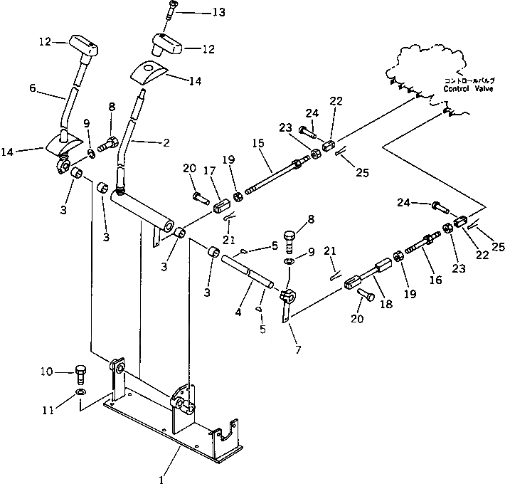 Схема запчастей Komatsu PC20-6 - РЫЧАГ УПРАВЛ-Я ХОДОМ (/) (ДЛЯ ЯПОН.) СИСТЕМА УПРАВЛЕНИЯ И ОСНОВНАЯ РАМА