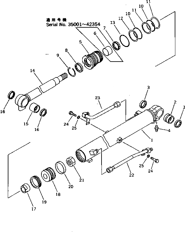 Схема запчастей Komatsu PC20-7 - ЦИЛИНДР СТРЕЛЫ РАБОЧЕЕ ОБОРУДОВАНИЕ