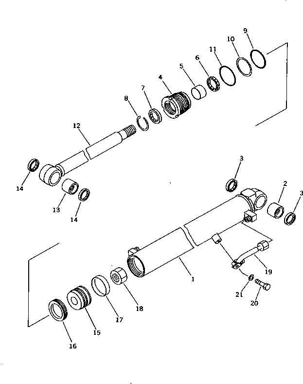 Схема запчастей Komatsu PC20-7 - ЦИЛИНДР РУКОЯТИ РАБОЧЕЕ ОБОРУДОВАНИЕ