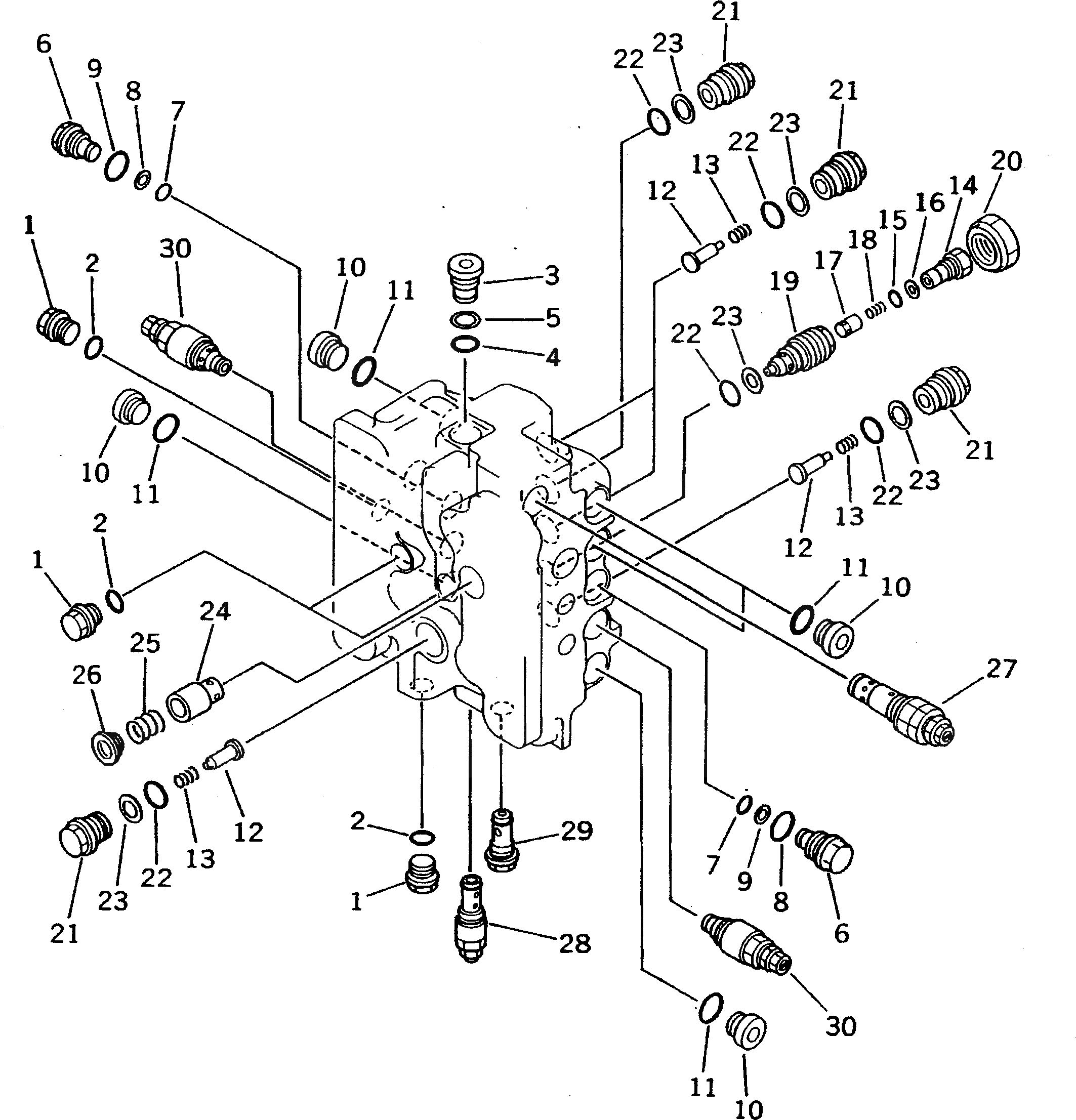 Схема запчастей Komatsu PC200-5C - ГИДРАВЛ УПРАВЛЯЮЩ. КЛАПАН (/7) УПРАВЛ-Е РАБОЧИМ ОБОРУДОВАНИЕМ